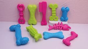 Durable Non Toxic Rubber Small Dog Toys Cute Appearance Biteproof Puppy Teething Chew Toys Interactive Training Play Pet Supplie