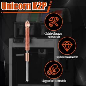 Bộ Đầu Phun Unicorn 04mm Dành Cho Creality K2 Plus/Hi Combo Với 5 Chiếc Tất Silicon Tương Thích Với Các Bộ Phận Máy In 3D