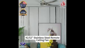COOL POWER 42/52" Stainless Steel Remote Ceiling Fan House Bedroom Living Room Kipas Angin Siling Besi 42/52寸不锈钢遥控吊扇 G22