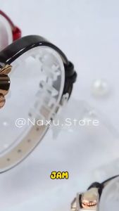 Jam Tangan Wanita Kulit Pu Dial Kecil Minimalis Kekinian Premium Original Tahan Air Stainless Steel Titanium Quartz Analog Style Korea Trendy Simpel Elegan Desain Mewah Aksesoris Arloji Woman Watches New Model Terbaru Cewek Remaja -JW21