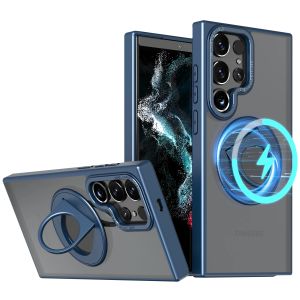 Luxury Magsafe Wireless Charging Case for Samsung S24 S23 S22 Ultra Plus Case Skin Feel Magnetic Shockproof S23 FE Cover