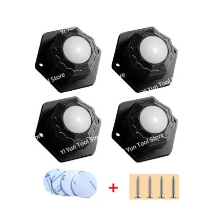 4Pcs Furniture Casters Wheels 200Kg Heavy Duty Universal Wheel 360° Rotation Stainless Steel Strong Self Adhesive Casters Wheels