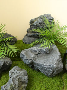 Late Ancient | Landscaping Decorative Rock Imitation Fountain Figurine Glass Steel