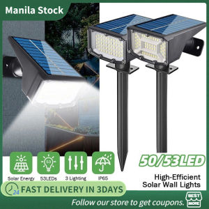 53LED Solar Powered Lamp Adjustable Solar Spotlight Waterproof Landscape Wall Light Outdoor Lighting for Decor