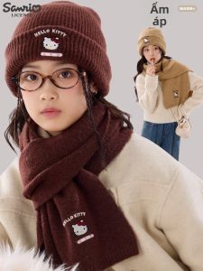 Hello Kitty | Bộ Mũ và Khăn Len Dành cho Trẻ Lớn