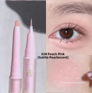 MONLEYTA | Matte Finish Dual-Headed Eyeliner Highlighter Brightening Pink Shade Womens Makeup Bag Essential Two-In-One Butterfly Pen