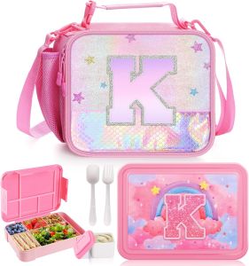 Unicorn Bento Lunch Box For Kids Microwave Oven Bento Box With 5 Compartment Snack Fruit Food Container for School Picnic Travel