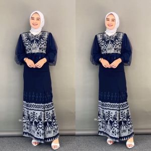 NEW PADMA DRESS MID NIGHT BLUE - COUPLE BAJU TENUN