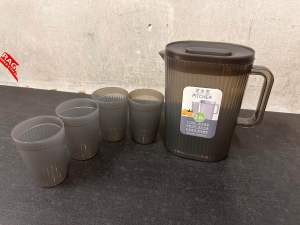 5in1 Pitcher with 4 cups 2000ml Fiberglass Jug Pitcher
