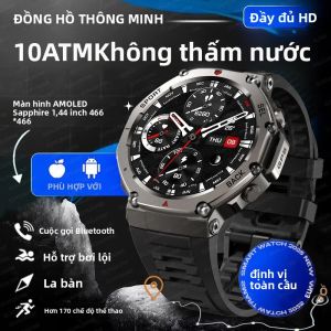 Đồng Hồ Thông Minh Quân Sự 2025 Gọi Bluetooth GPS La Bàn Đo Độ Cao Khí Áp Chống Nước 10ATM Dành Cho Nam