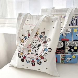 Túi Vải Canvas Dung Tích Lớn Dễ Thương Túi Xách Một Vai Túi Mua Sắm Thân Thiện Với Môi Trường Snoopy Túi Đựng Đồ Dùng Gia Đình