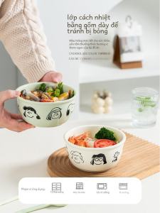 Bát Đựng Súp Bằng Gốm Sứ Phong Cách Kem Hoạt Hình Dùng Trong Gia Đình Bát Đựng Mì Bát Đựng Mì Phở Bát Đựng Cơm Cao Cấp