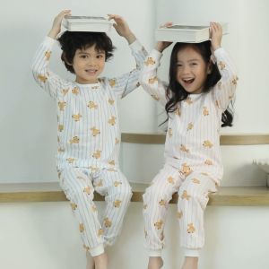 25ss/ชุดนอนเด็กแขนยาวขายาว Single Cotton