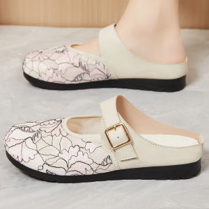 IELGY Womens Shoes Soft Sole Summer Casual Breathable Semi-Slippers Comfortable Mules