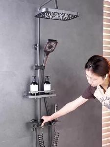 Bathroom shower set full set rain shower set bathroom shower headset refined copper sprinkler household constant temperature 淋浴套装