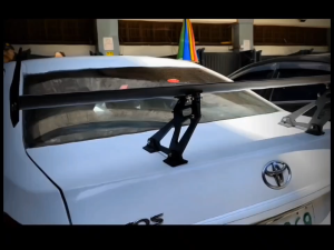 CPO 137cm JG-159 Aluminum Adjustable Single Deck Racing Rear Trunk Spoiler Black (4593)