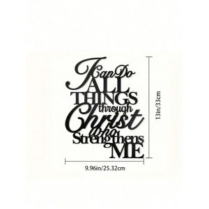 CIFbuy | CIFBUY Iron Wall Art Bible Verse Metal Plaque Christian Scripture For Living Room Home Decor Sign