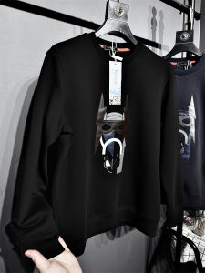 Thickened round Neck Sweatshirt Mens Autumn Winter Air Layered Skin-Fit Crewneck Sweatshirt Luxury Ammonia Fabric Youth Casual