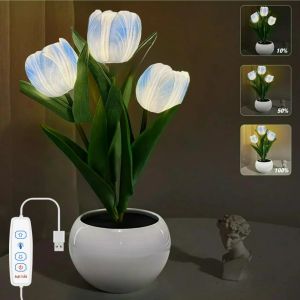 Đèn LED Hoa Tulip Cảm Ứng Mờ Mờ Mô Phỏng Hoa Để Bàn Có Nút Điều Khiển Phòng Trang Trí Bàn Quà Tặng Cho Bạn Gái