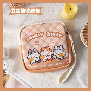 Good-looking Cute New Arrival Portable Cartoon Sanitary Pads Storage Sanitary Napkin Portable Student Small Bag Young Adult Sanitary Napkin Bag