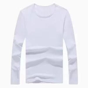 Double-Sided Fleece Long Sleeve round Neck Mens Base Shirt Soft Warm Comfortable Autumn Winter Hoodie Casual Loose Fit Self-Heating Non-Shrinkage