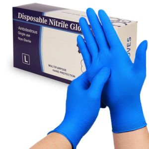 20/100 Chiếc Găng Tay Nitrile Dùng Một Lần Màu Xanh Dương Loại Công Nghiệp Không Bột Dùng Cho Thợ Cơ Khí Ô Tô Làm Việc Vệ Sinh Bảo Vệ
