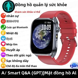 Đồng Hồ Thông Minh Theo Dõi Sức Khỏe ECG 2025 Mới Màn Hình 2.03 Inch Đo Nhịp Tim Oxy Máu Lipid Máu & Huyết Áp Hỗ Trợ Gọi Bluetooth Dành Cho Nam & Nữ