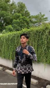 BATIK PUTRA JAWA Motif WIKRAMA Kemeja Pria Slimfit Premium Bahan Katun Lapis Furing