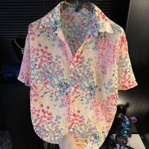 Áo Sơ Mi Nam Mùa Hè 2025 Dáng Rộng in Hoa Nhiều Màu Thời Trang Thường Ngày Đa Năng Cao Cấp Cổ Polo Tay Ngắn Không Túi