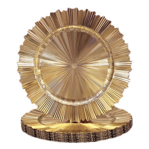Galaxy Charger Plates 6pcs Round Gold Decorative Plate Perfect for Special Dinner at Home 13 inch