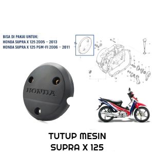 Tutup Mesin Supra X 125 (Hitam) - Cover Tameng Blok Mesin Calter Bak Kopleng Kopling Kanan Honda Supra X 125 PGM Fi