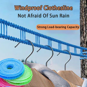 Drying Rope 5M/10M Windbreak Non-slip Cloth Hanging Rope Indoor Outdoor Laundry Windproof Clothes Line Camping Clothesline Clothes Drying Rope Tali Jemuran Baju 晒衣绳