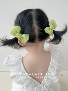Papalar Baby Hair Ties 2023 New Style Children's Hair Accessories Satin Butterfly Knot Girls Hair Bands Cute Pigtails Elastic Bands