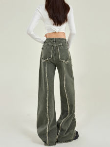 High Waist Wide Leg Denim Jeans Womens Street Style Retro Design Loose Fit Trendy Cotton Jeans Four Seasons Universal