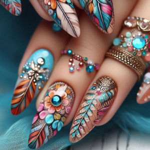 24 Móng Giả Hình Hạnh Nhân Dài Phủ Kín Chất Liệu Acrylic Dán Sẵn Thiết Kế Bột Nhũ Vàng Óng Ánh Dành Cho Trang Trí Móng.