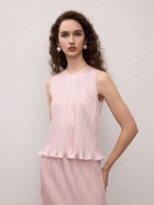 LANCY FROM 25 | Áo Blouse Eo Xòe Không Tay Cổ Tròn Elegance