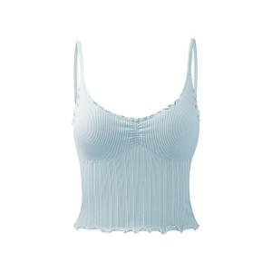 YOUKESHU | Sweet Style Womens Vest Strapless Bra Included Outerwear Wooden Edge Trimmed With Chest Pad Can Be Worn As Underwear Or Top