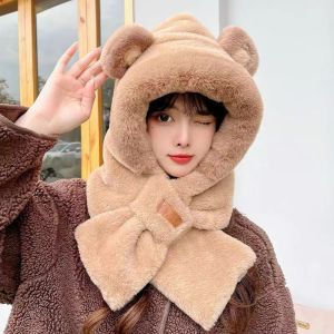 Thickened Fleece Winter Hat Scarf Set Womens Cycling Warm Ear Protection Windproof One Size Fits Most Fashionable Autumn Winter