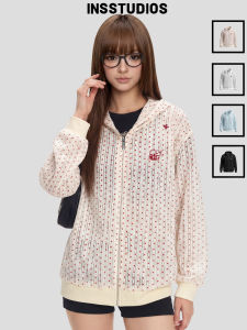 Cool Lace Dot Sun Protection Hooded Long Sleeve Knit 1pc