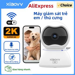 Camera Giám Sát WiFi XIAOVV 2K Trong Nhà Theo Dõi Thú Cưng Và Trẻ Em Với Chức Năng Theo Dõi Chuyển Động 360 Độ °   Camera IP Tầm Nhìn Ban Đêm Toàn Cảnh