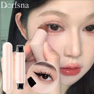 Dorisna Rotate Eyeliner Stamp Integrated Black Brown Dual-Tip DIY Eyeliner Wing Stencil Waterproof Smudge-proof Eyeliner