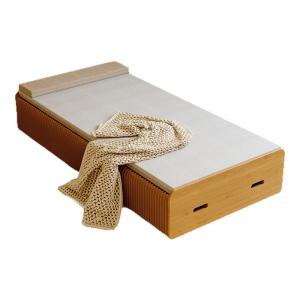 Foldable Single Double Bed Eighteen Paper Office Nap Space Saver Temporary Bed Multi Functional Bamboo Wood Sponge Mattress