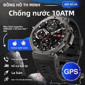 Đồng Hồ Thông Minh Chiến Thuật VWAR 2025 Dành Cho Nam Tích Hợp GPS La Bàn Đo Độ Cao Áp Suất Khí Quyển Khả Năng Chống Nước 10ATM IP69K Màn Hình AMOLED Theo Dõi Nhịp Tim