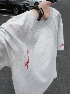 ZHUOCAN | Structured Box-fit Embroidered Summer T-shirt