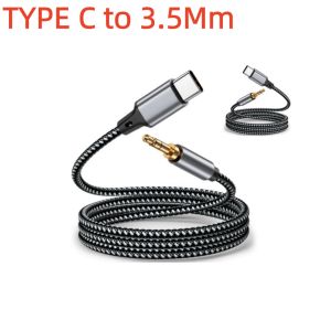 1m 1.5m 2m USB Type C To 3.5Mm Jack AUX Cable DAC USB-C Audio Adapter for Phone Headphones Car HIFI Stereo Sound Audio Connector