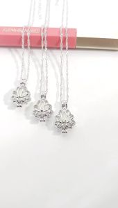 Luminous Glowing In The Dark Moon Lotus Flower Shaped Pendant Necklace For Women Yoga Prayer Buddhism Jewelry