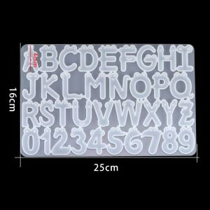 Alphabet Letter Number Decoration Craft Silicone Mold With Hole for Earring Pendant Creative Keychain Crystal Epoxy Resin Mold