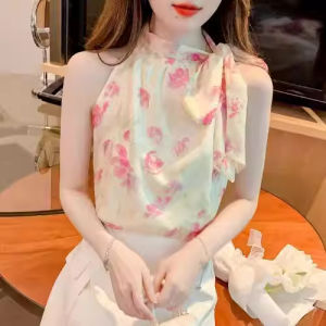 chaqi | Floral Design Sensation Blouse Spaghetti Strap Neckline