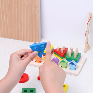 Shape Sorters for Toddlers 3-5Natural Wooden Toddler Montessori Toys  and Magnetic Fishing Game