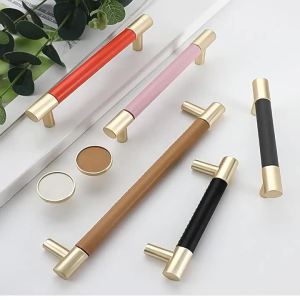 Creative Handmade Leather Cabinet Handle Nordic Simple Wardrobe Cabinet Door Handle Colorful ChildrenS Room Drawer Handle